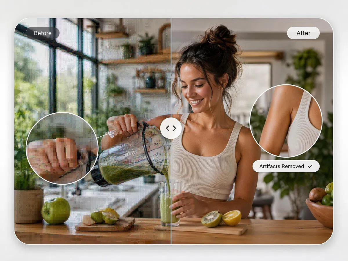 Unblur and Clean Up Compressed Footage