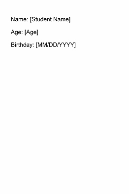 birthday party poster information form