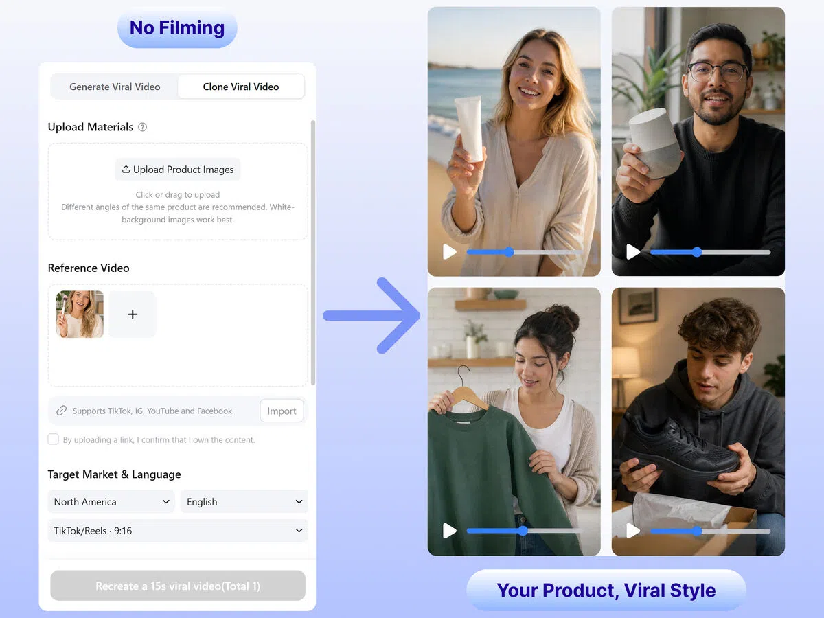 Recreate Viral Video Ads Using Reference Videos