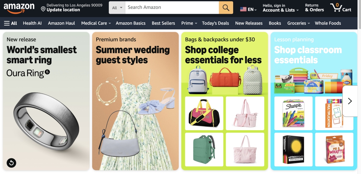 amazon homepage