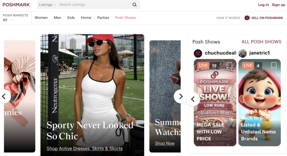 Poshmark homepage
