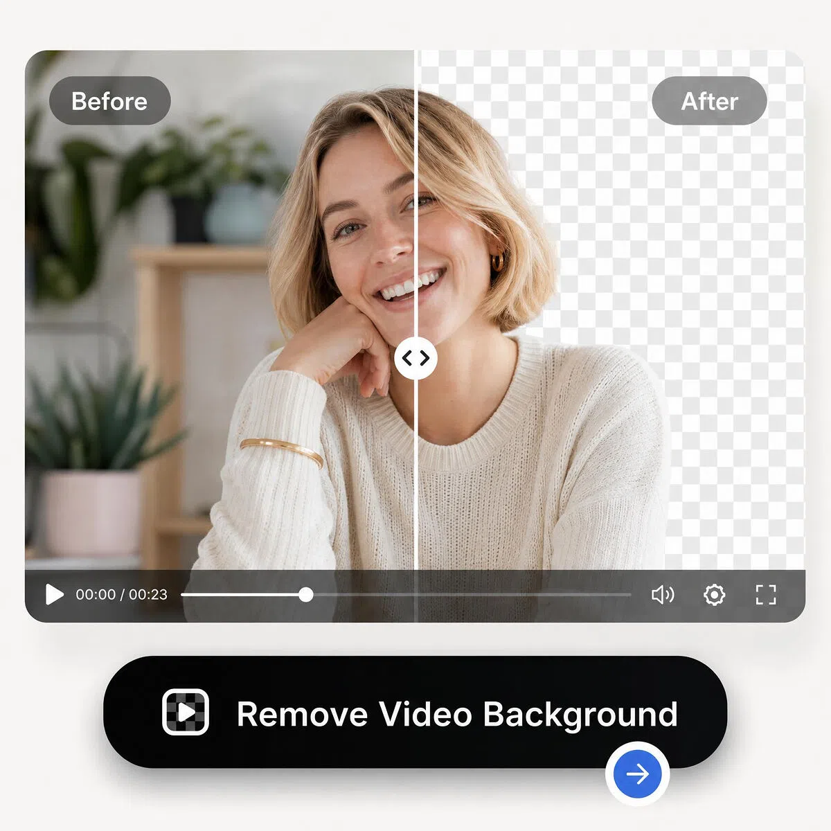 Remove background from portrait video