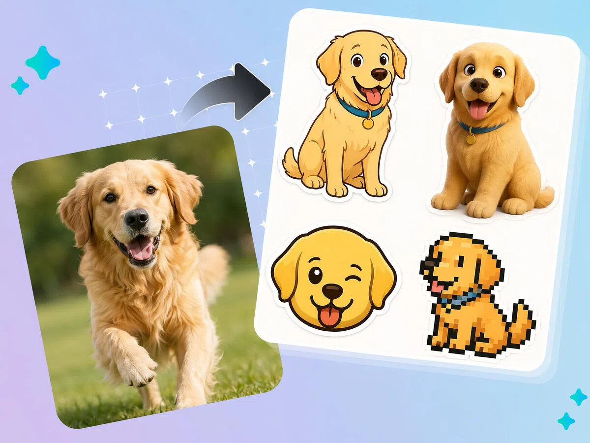 Pick Flat, 3D, Sticker, or Pixel Styles