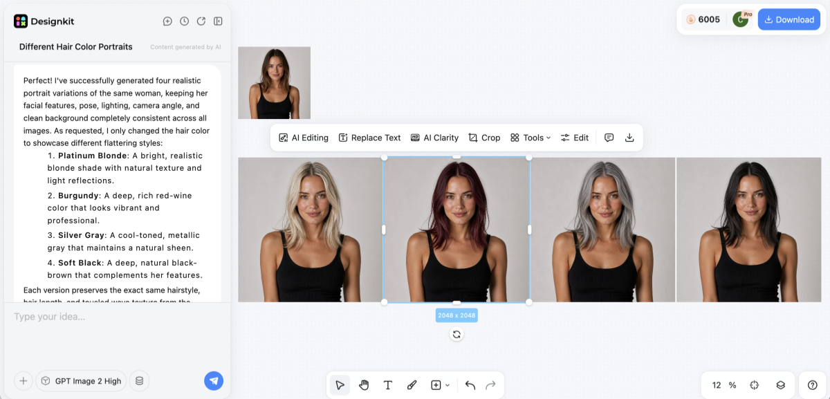 compare multiple virtual hairstyles instantly
