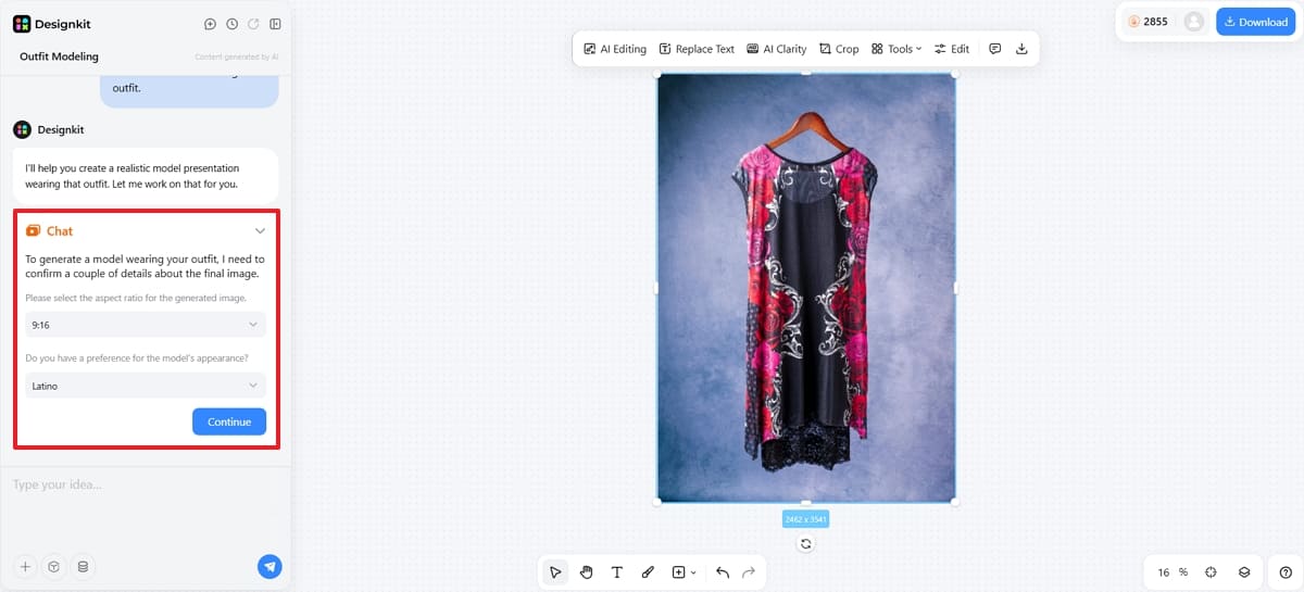 choose model type in designkit choose model type in designkit