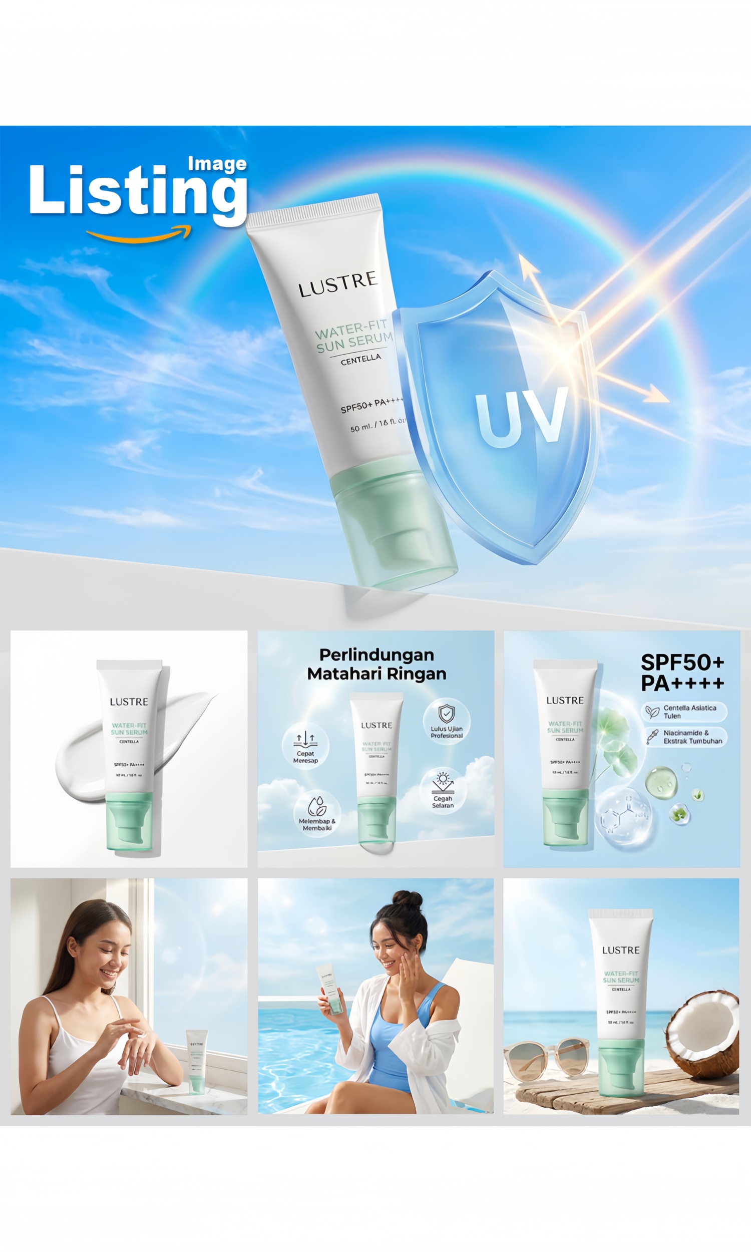 Amazon Listing Images for Lustre Sunscreen