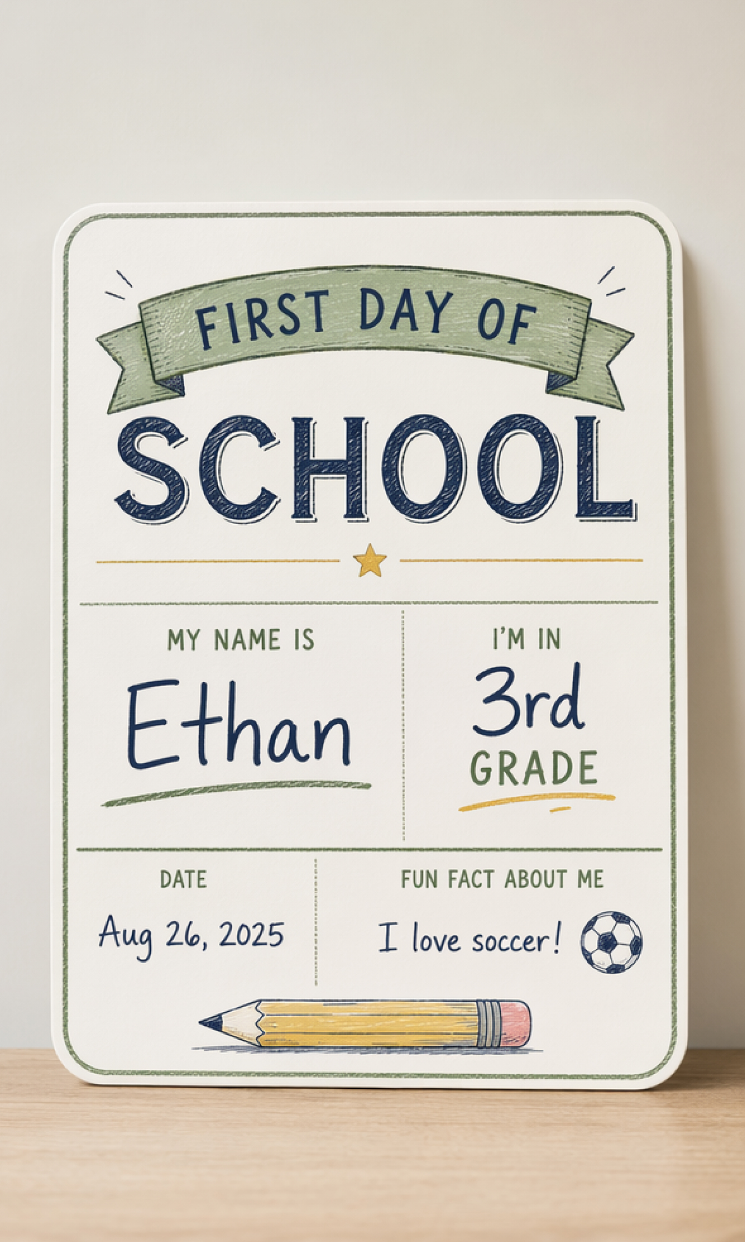 Classic First Day Sign