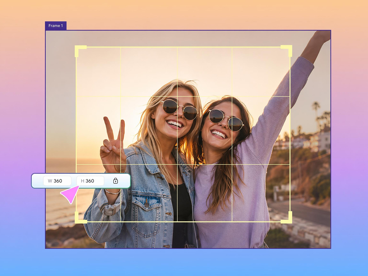 Drag Freely or Enter Exact Pixel Dimensions