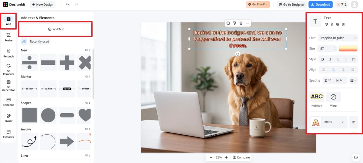 add text on dog meme photo