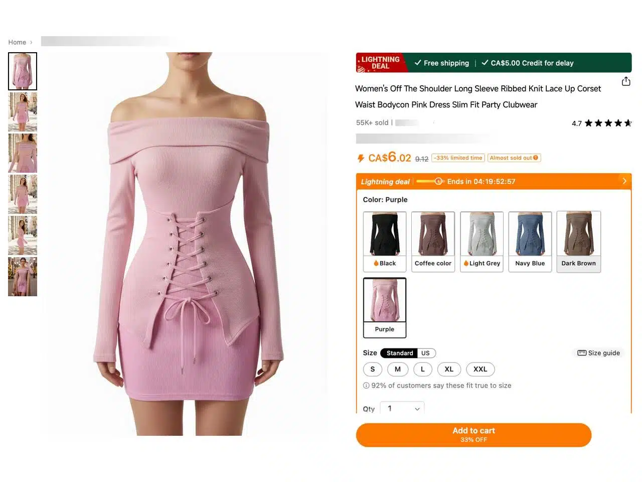 Temu product listing images