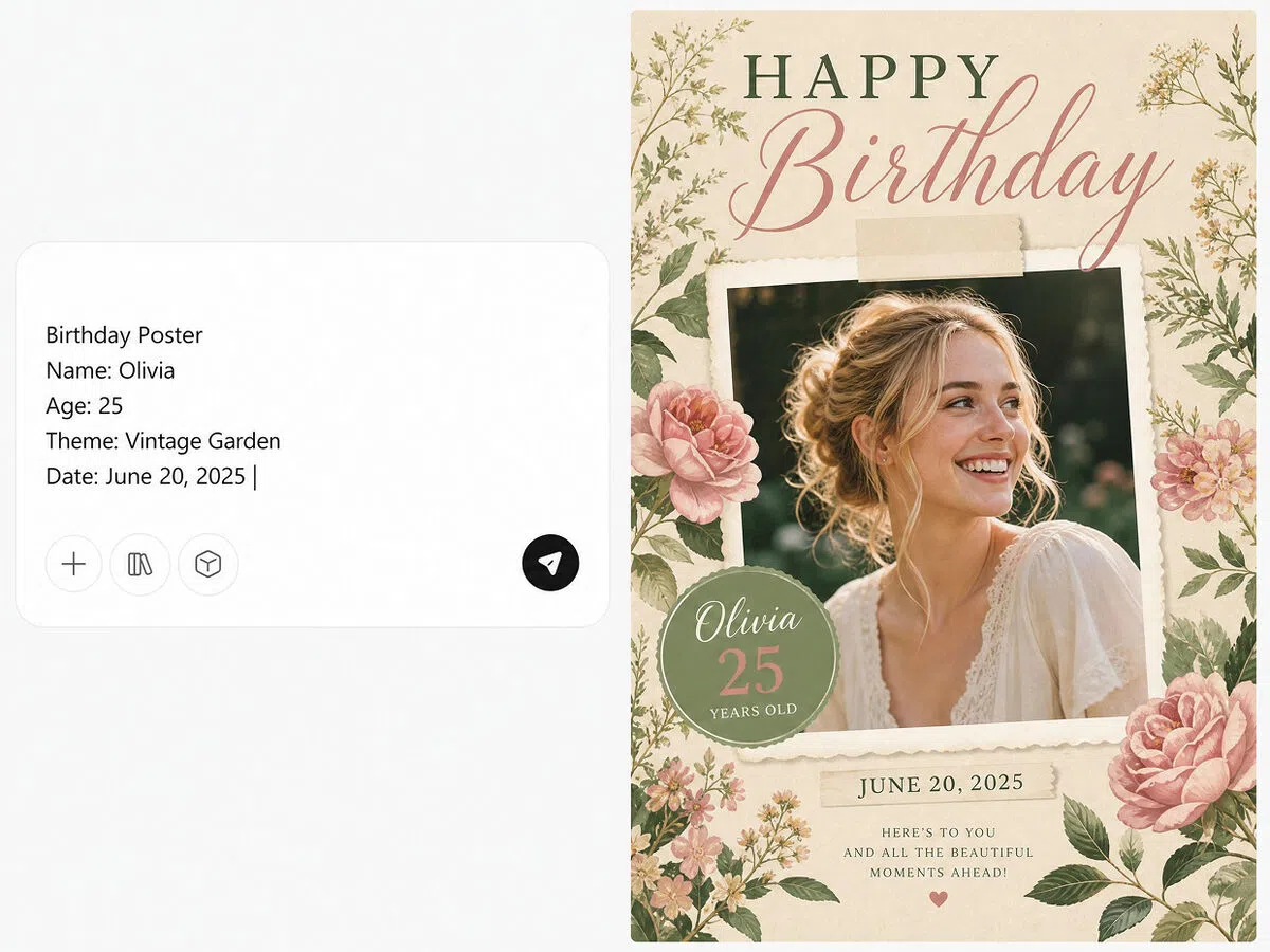 AI Generates Birthday Party Posters Instantly