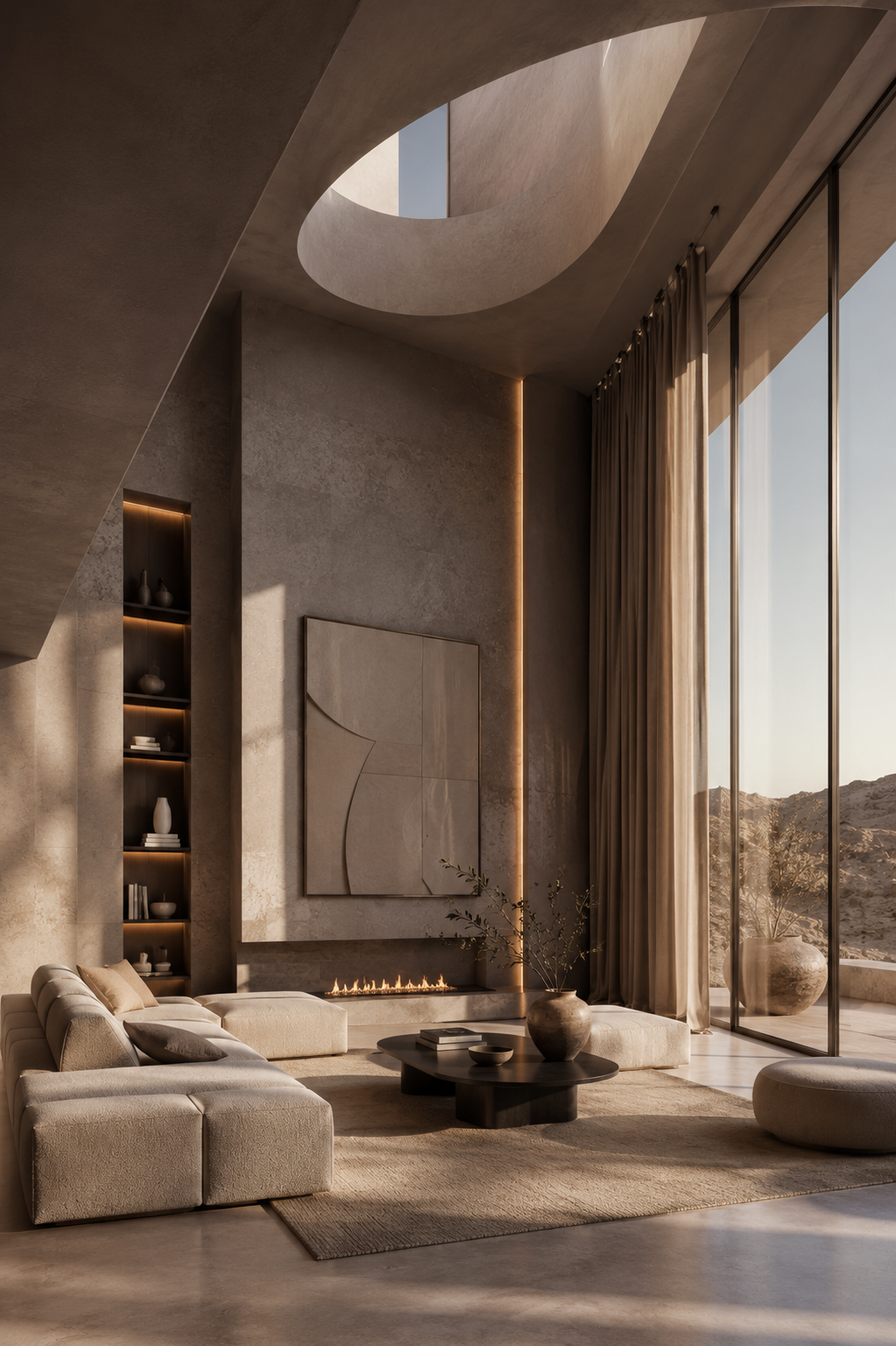 Sculptural Desert Living Room