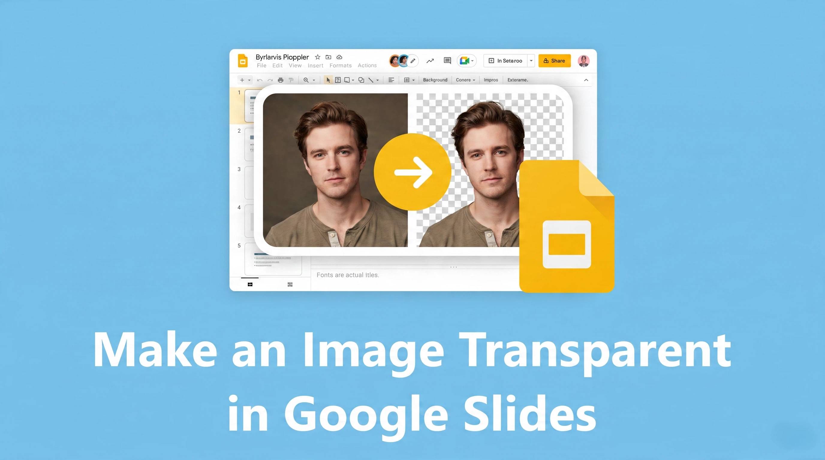 how to make an image transparent in google slides