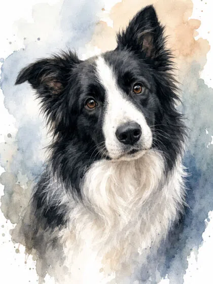 Watercolor Dog Portrait
