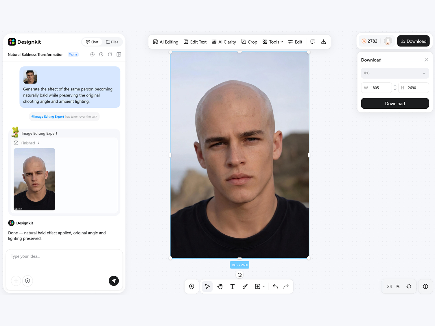 How to Make Yourself Look Bald With AI