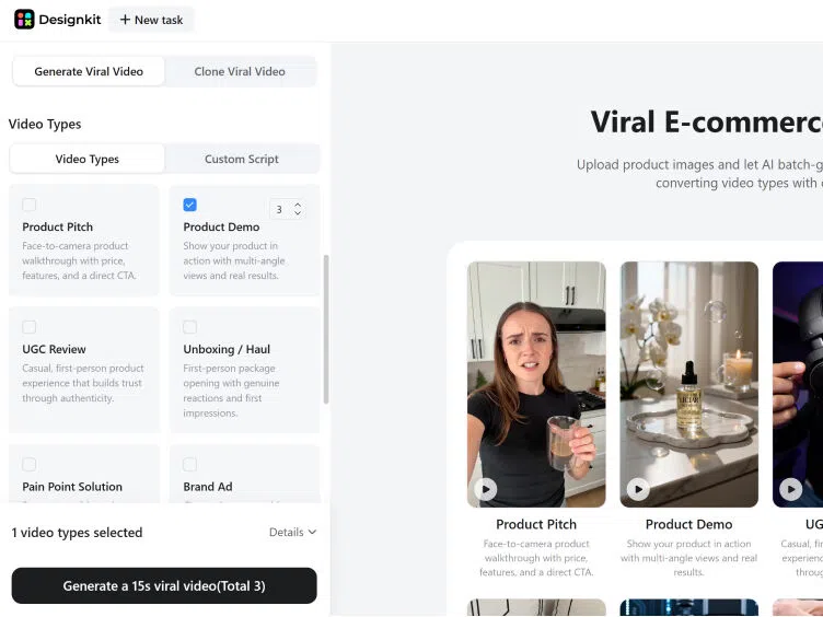 Add Product Details and Generate product demo video