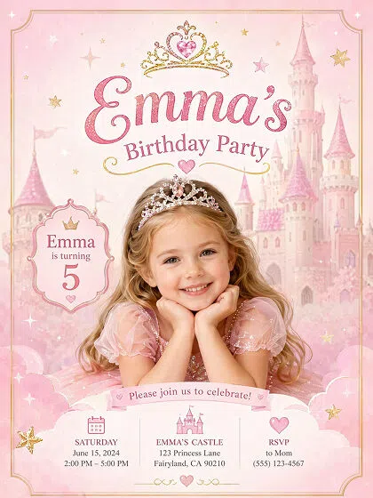 AI Generated Kids Birthday party poster
