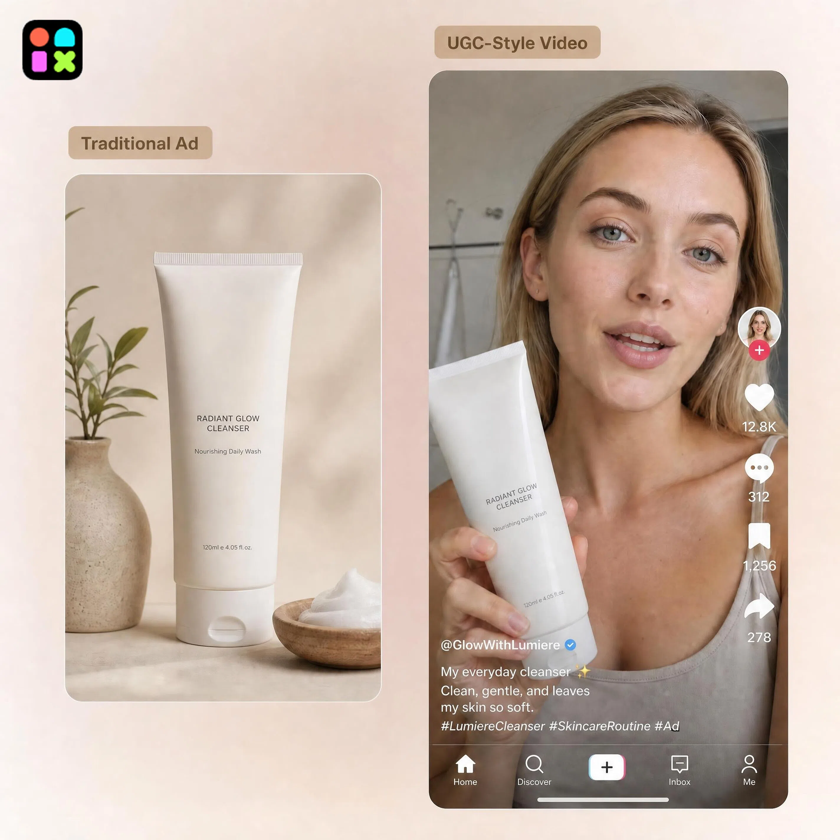 ugc video ads for skincare product