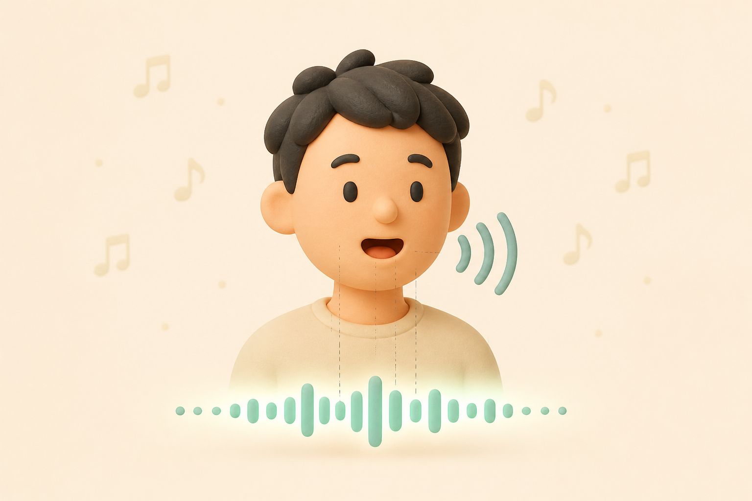 Talking image with lip movement aligned to a voice waveform and soft background music. Talking image with lip movement aligned to a voice waveform and soft background music.