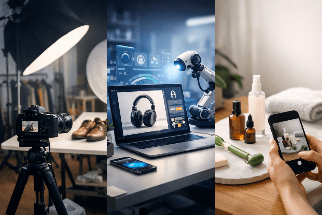 amazon product photography - studio vs home setup vs ai agent