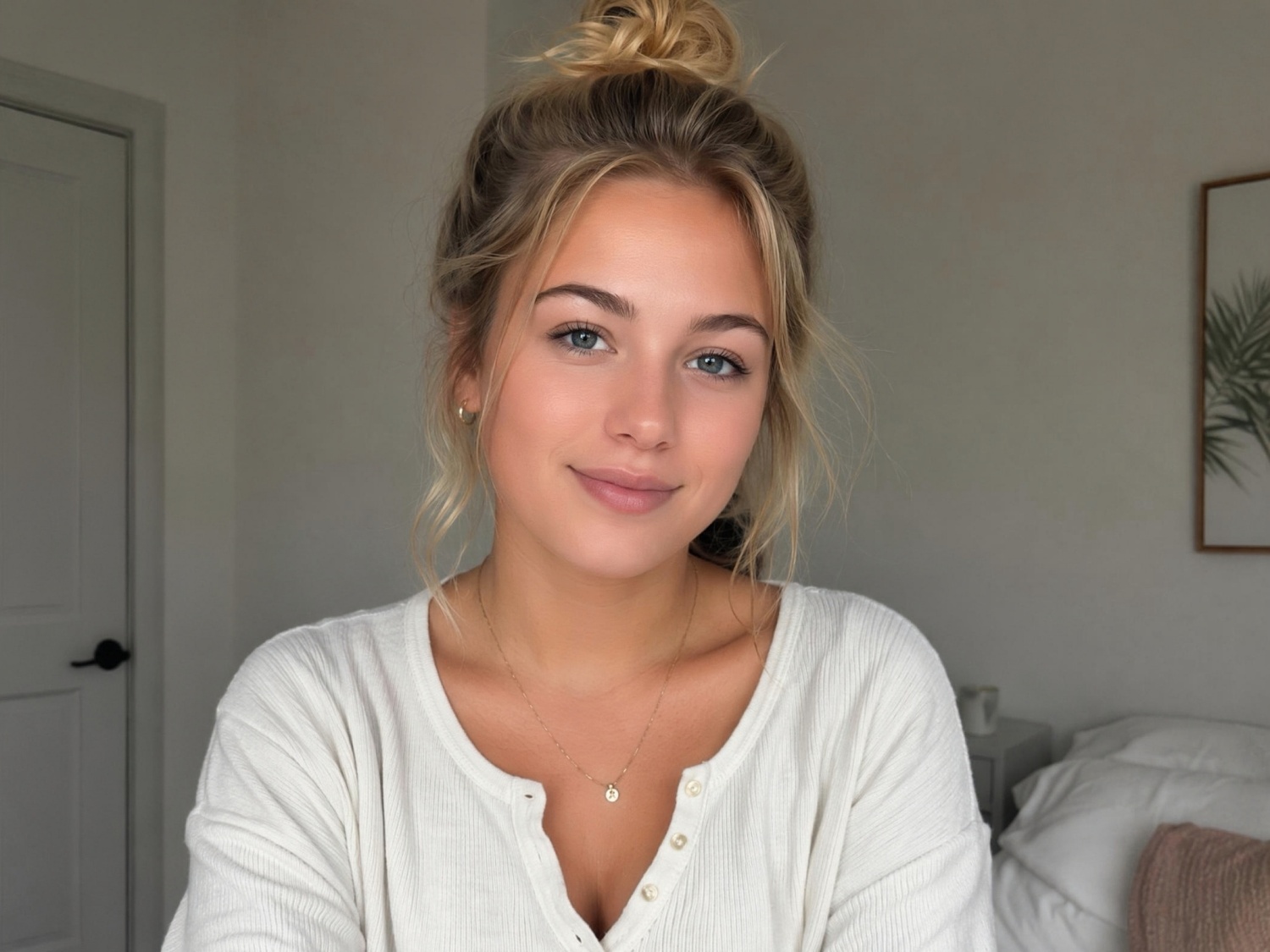 Same photo with light skin retouching