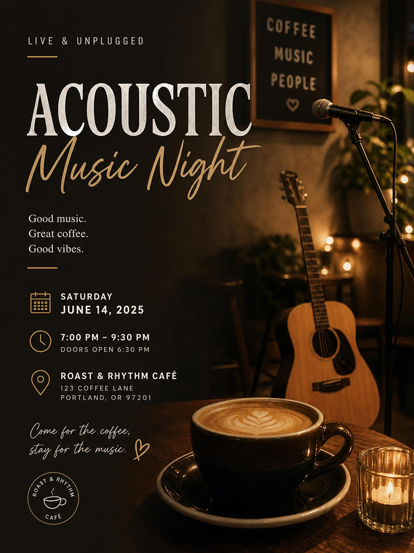AI Generated Cafe Event Poster