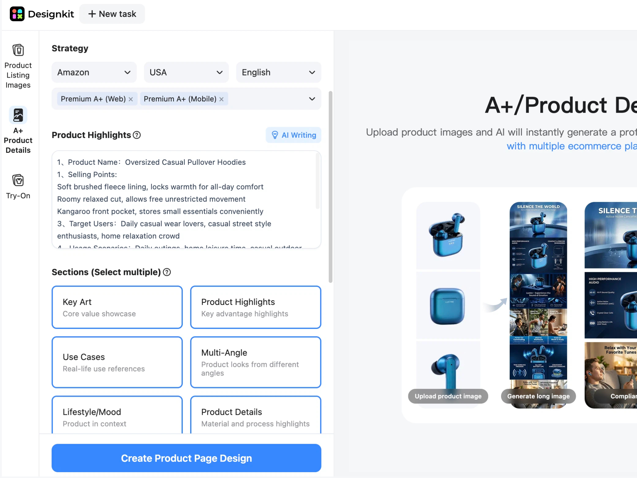 Generate and Customize Premium A+ Content