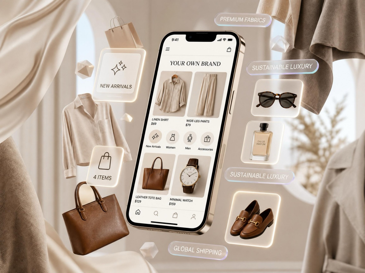 Shopify apparel brand homepage displayed on mobile