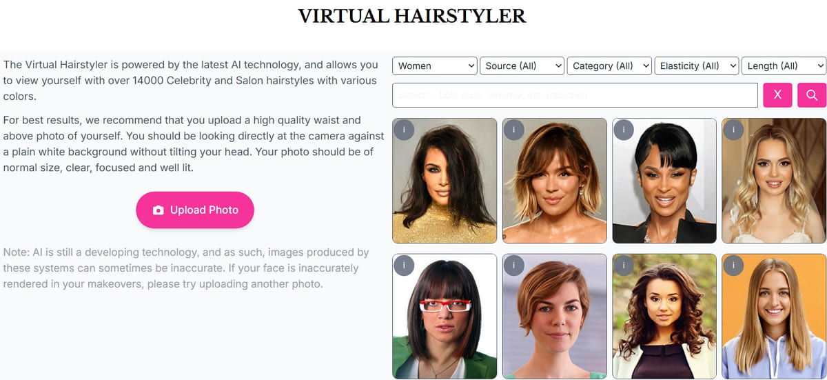 virtual hairstyler tool