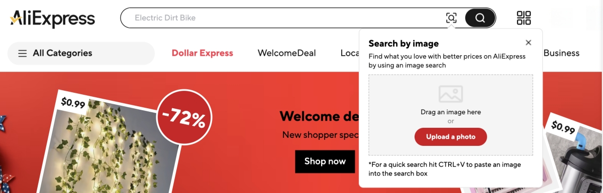 Use Image Search on AliExpress