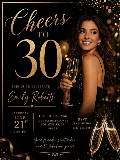 AI Generated adult Birthday party poster
