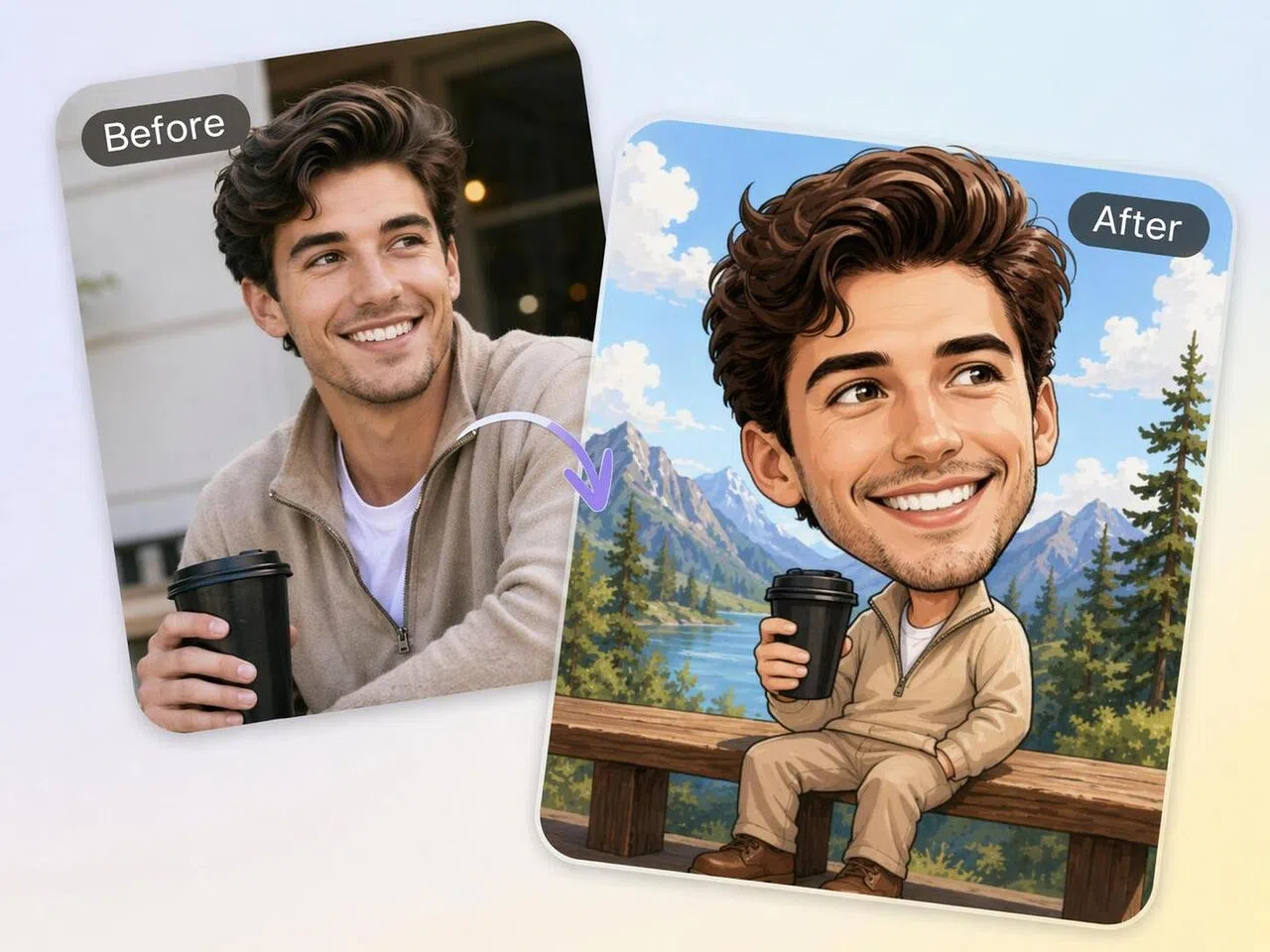 Create personalized caricatures for special moments