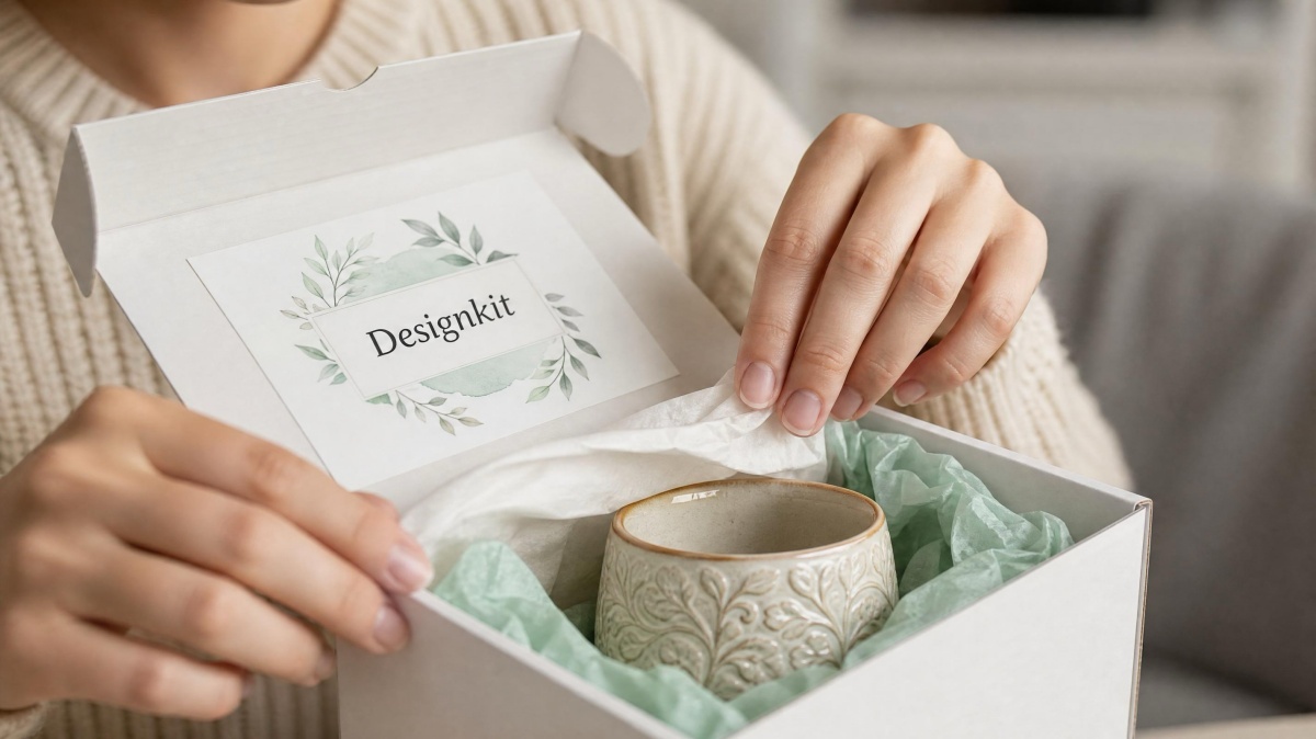 Packing a handmade ceramic mug