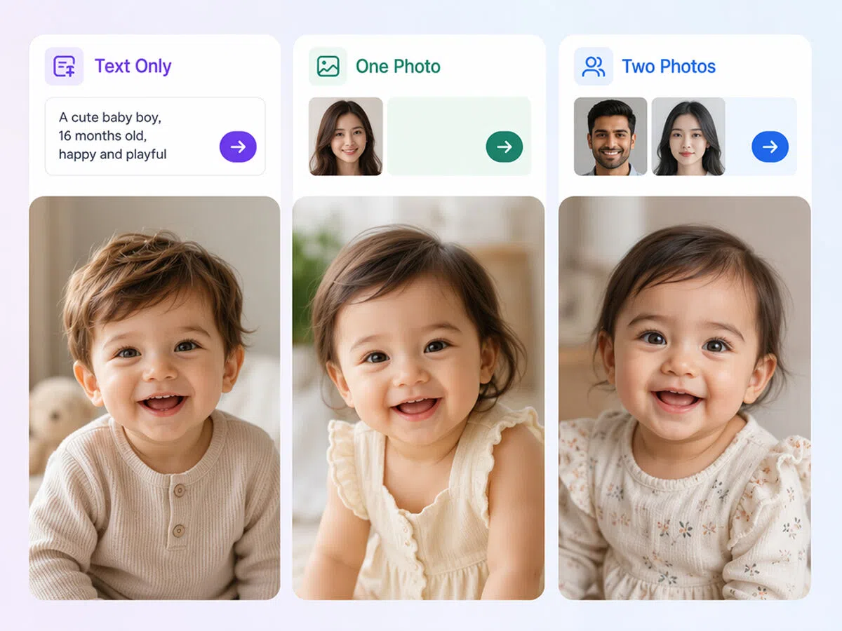 Works With One Photo, Two Photos, or Text Only