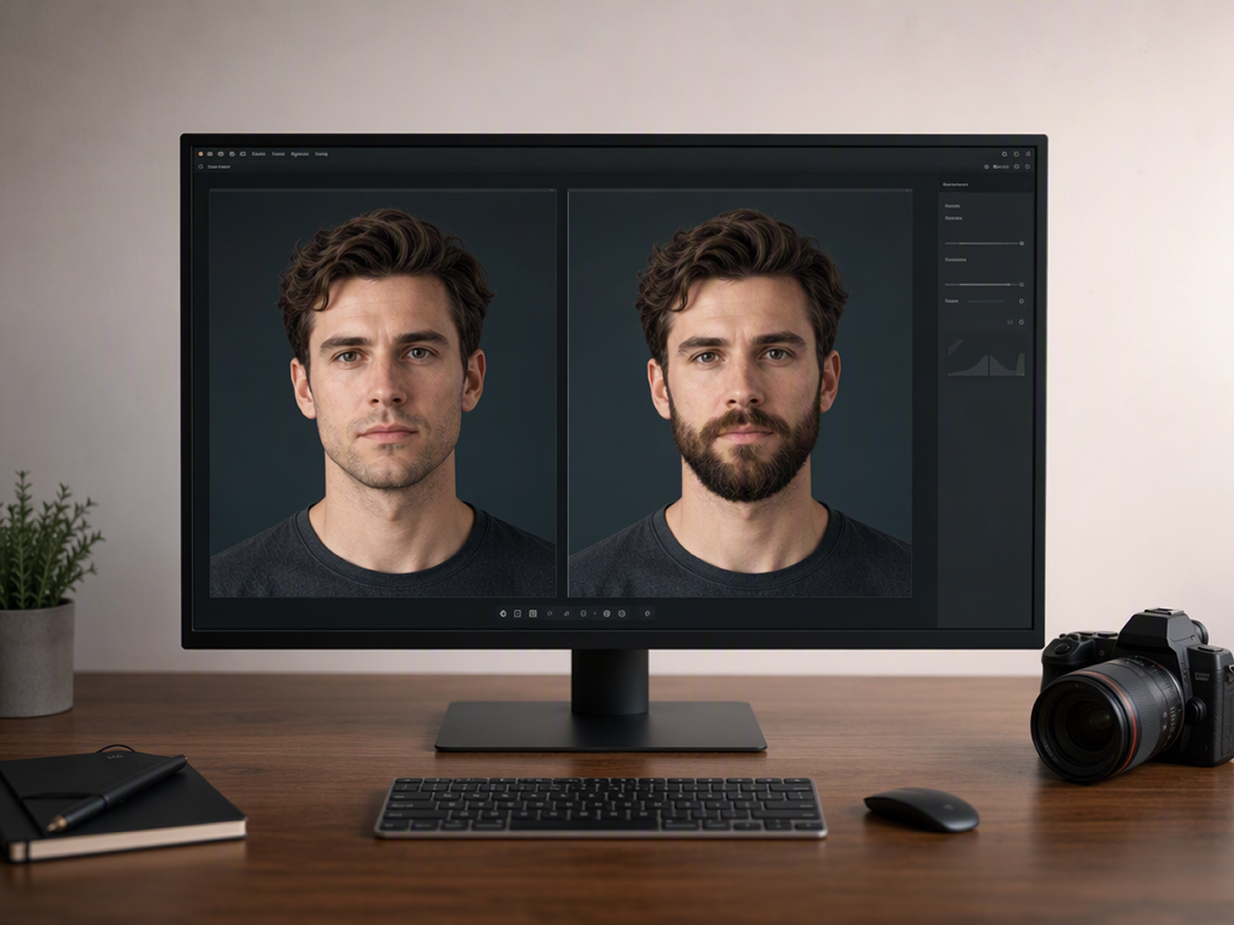 Plan a Recognizable Transformation Post using ai beard filter