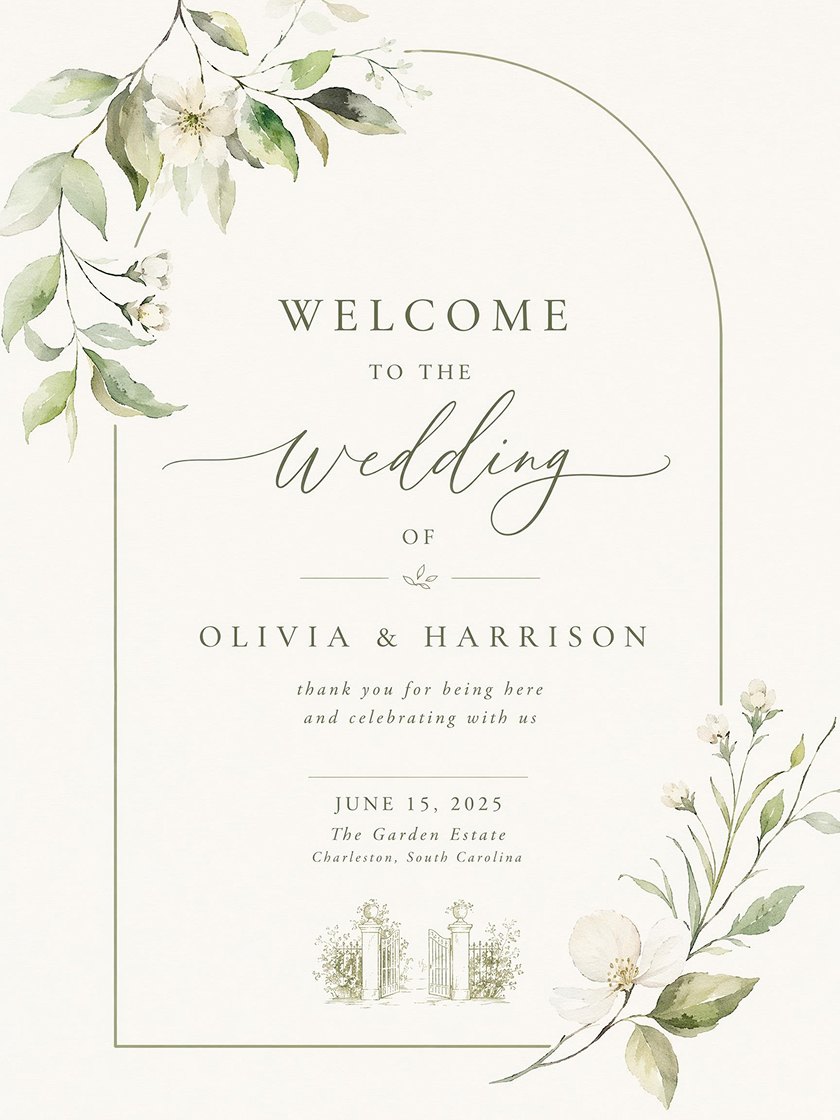  AI Generated Wedding Welcome Poster