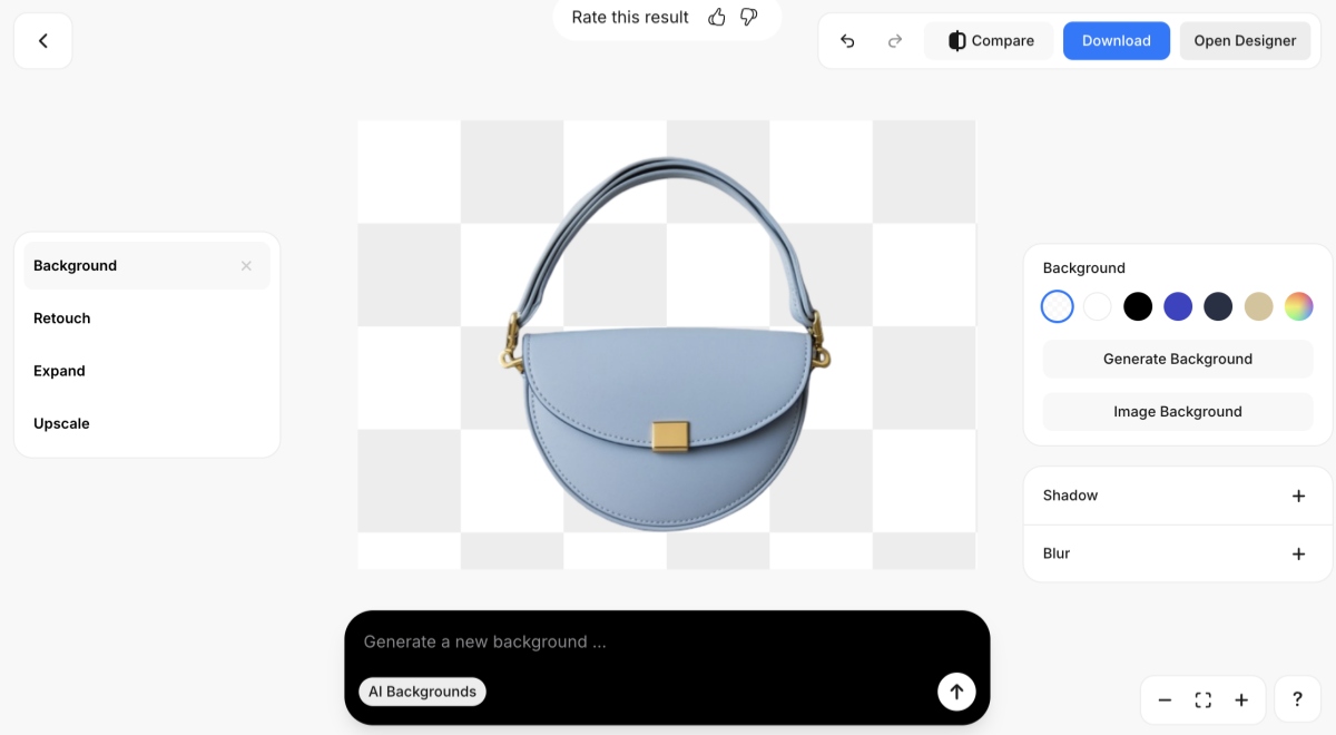 Pixelcut removes background for bag Pixelcut removes background for bag