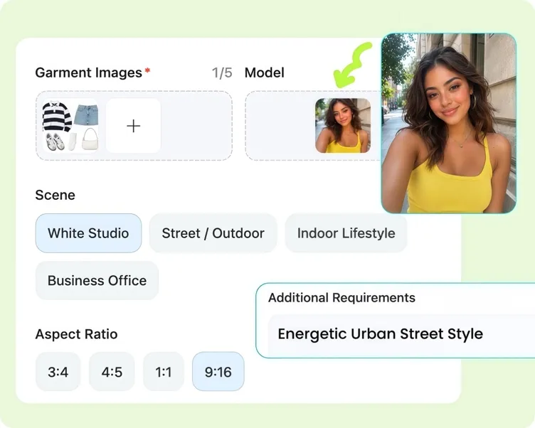 Set Your Model, Scene, and Style