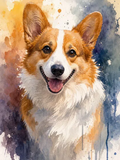 Watercolor Dog Portrait