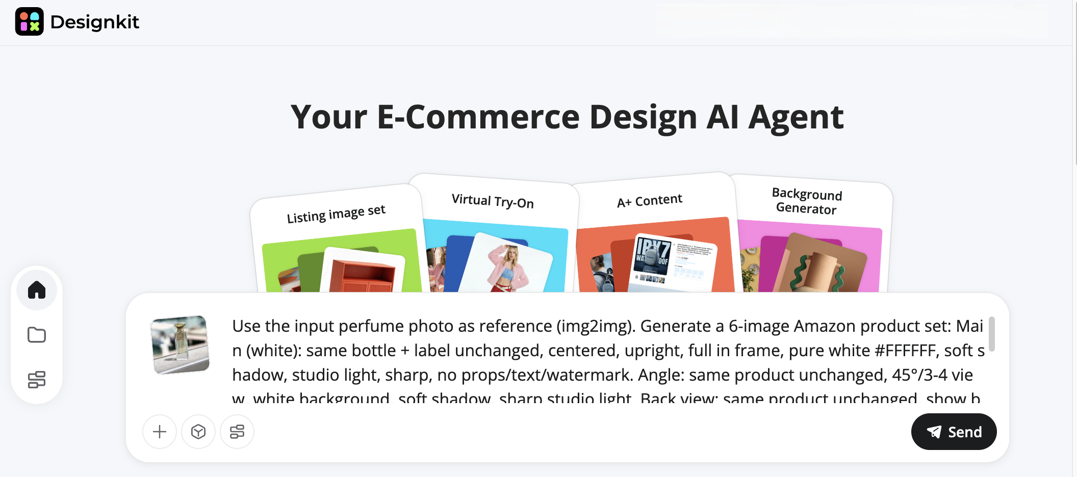 upload a product photo to ai agent