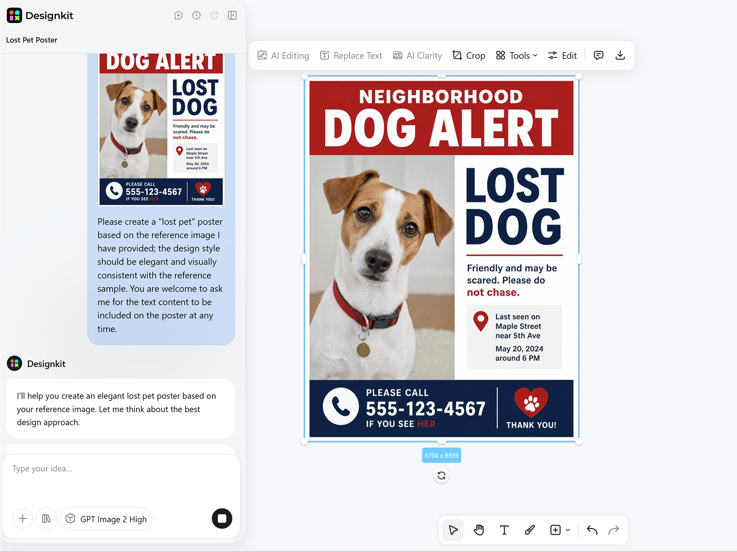 How to Make a Missing Pet Poster With AI