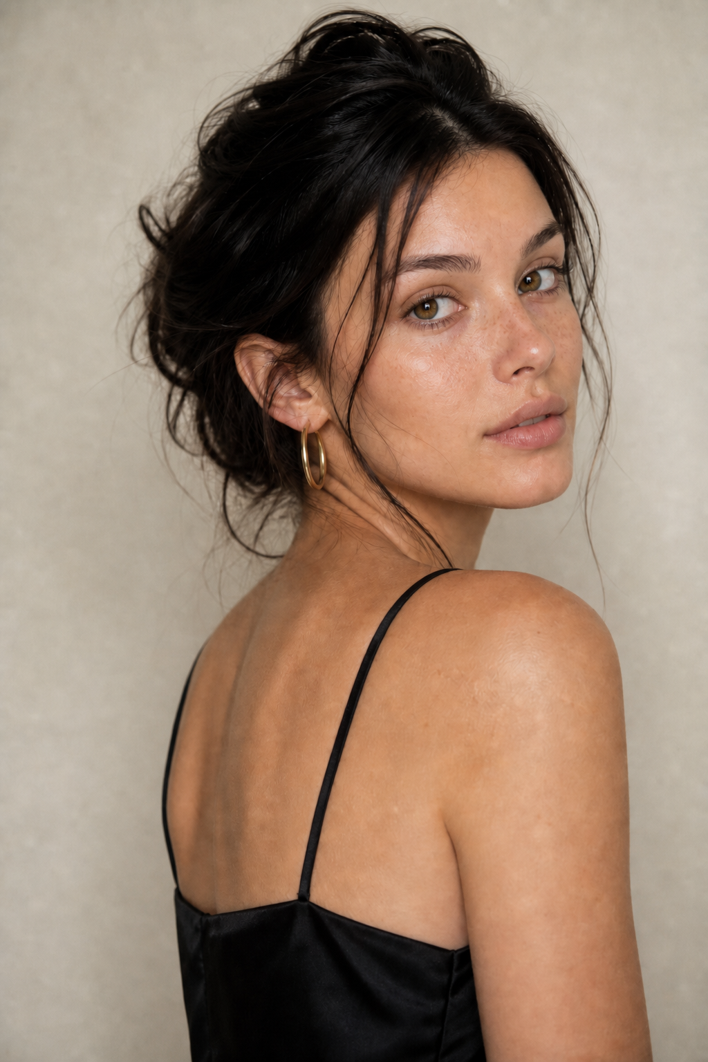 Original side-profile portrait of an adult woman