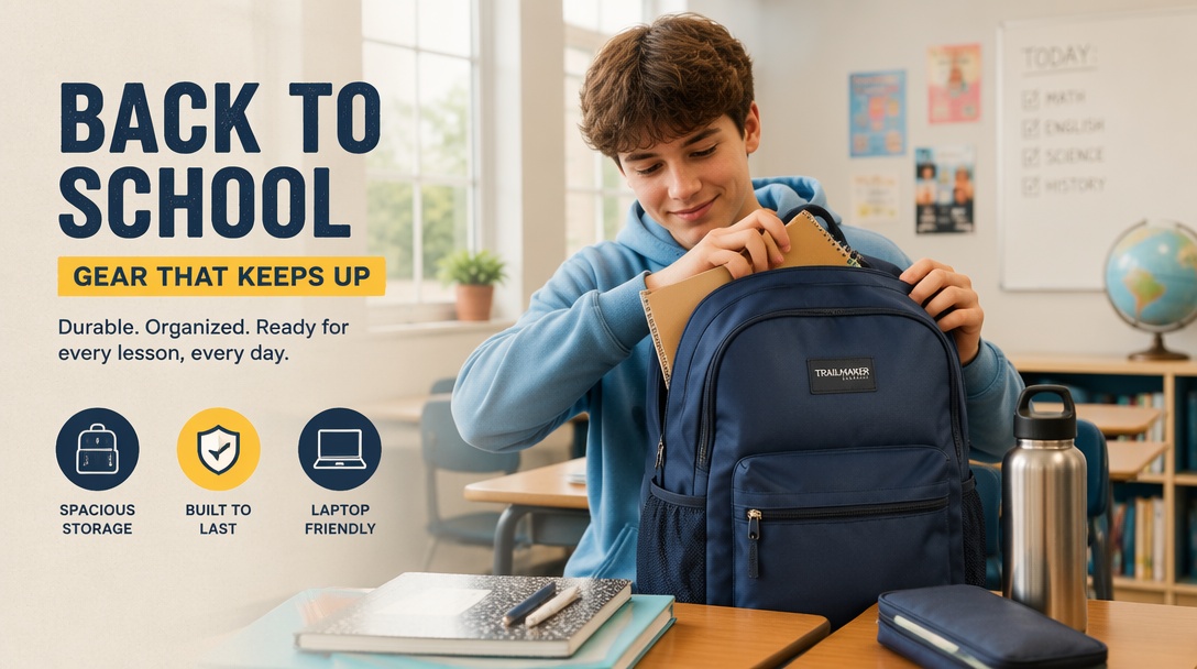 Back-to-School ad: Place the Product in a School-Day Setting