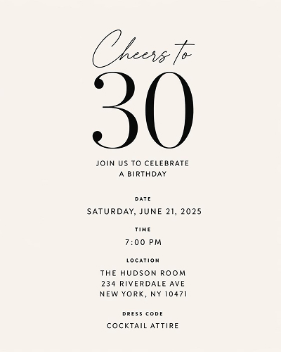 birthday party information