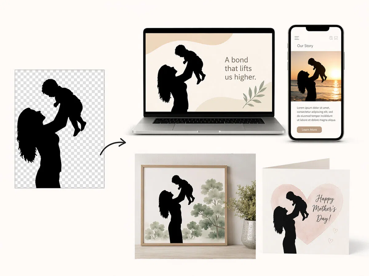 Export Transparent PNG Silhouettes
