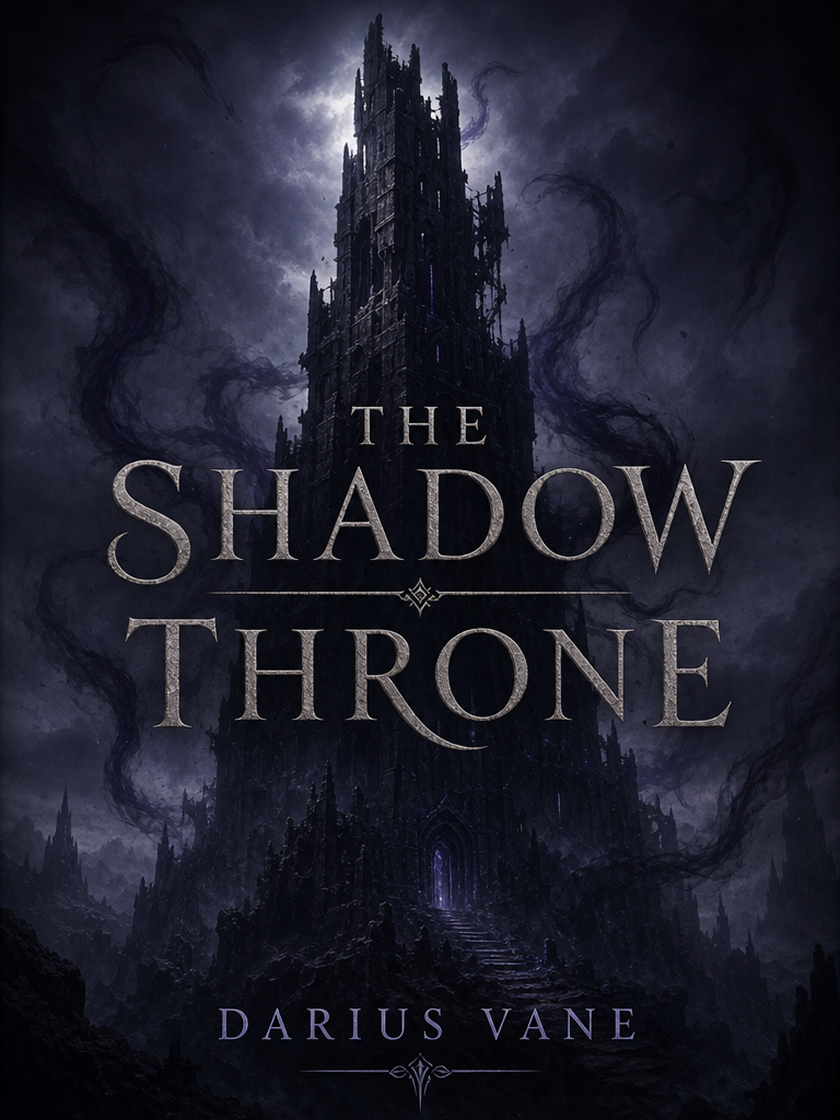 AI-generated fantasy book cover with a magical setting, readable title, and author name.