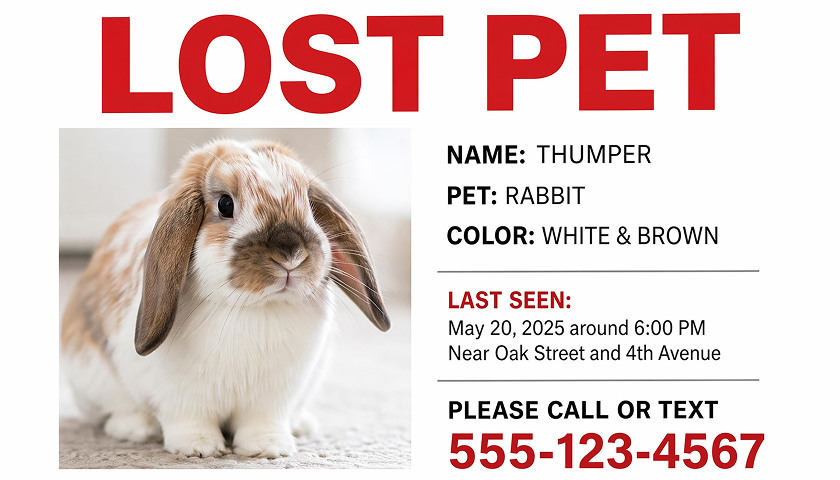 Lost Pet Flyer