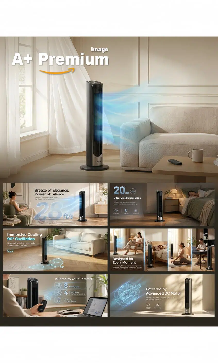 A+ Content images for Tower Fan