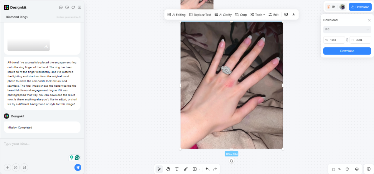 download hand image with ring