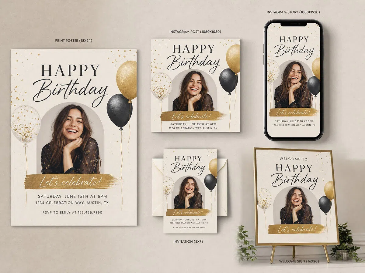 AI Formats Birthday Posters for Print and Sharing
